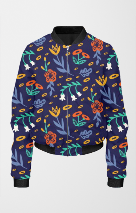 Colorful Flowers Women's All Over Printed Bomber Jacket