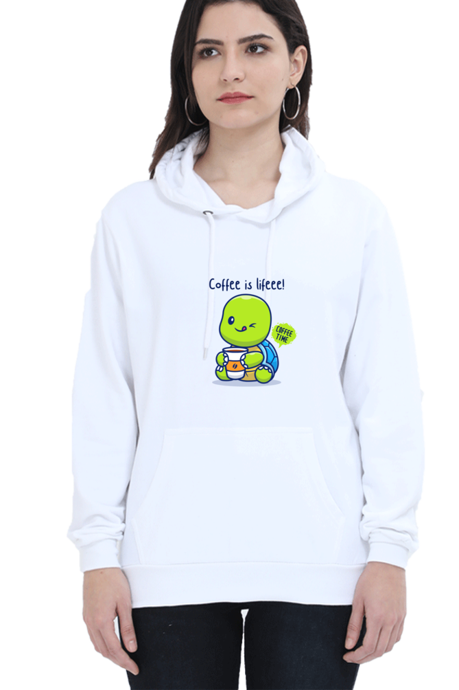 Coffee is Lifeee Female Graphic Hoodie