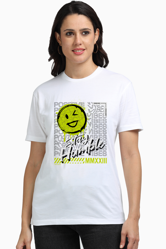 Stay Humble Women's Premium Supima Cotton White Graphic Tshirt