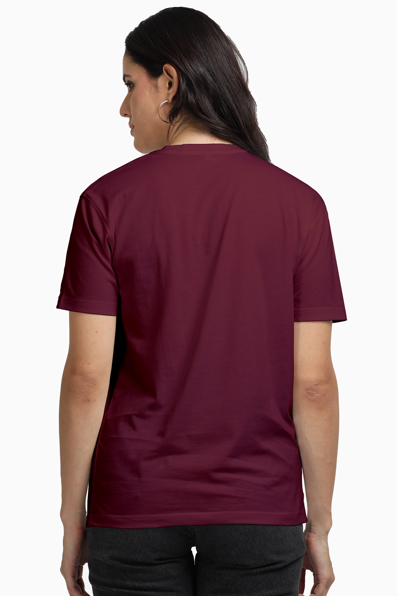 Illusion Women's Premium Supima Cotton Maroon Graphic Tshirt