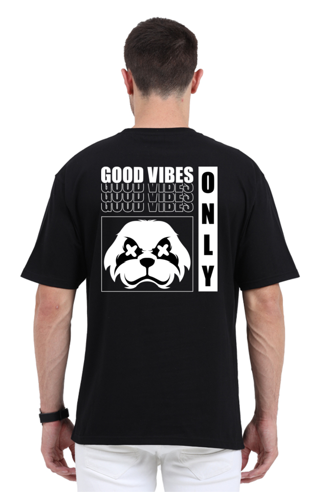 Good Vibes Only Unisex Oversized Cotton Black Graphic Tshirt