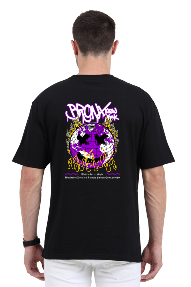 Bronx New York Unisex Oversized Cotton Black Graphic Tshirt