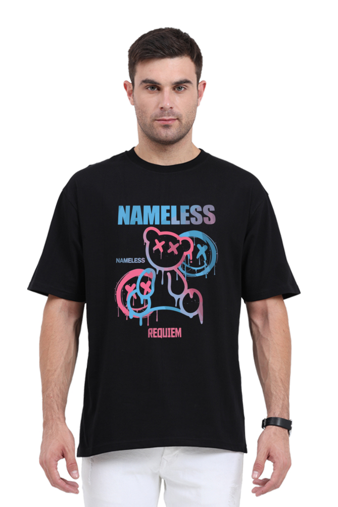 Nameless Requiem Unisex Oversized Cotton Black Graphic Tshirt