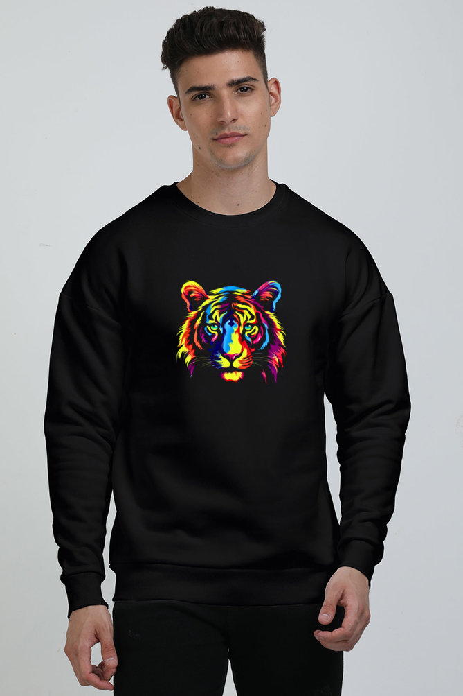 Colorful Tiger Graphic Unisex Oversized Sweatshirt