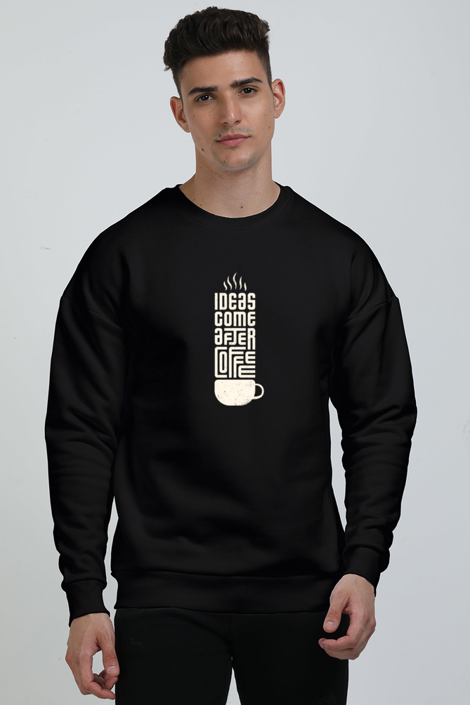 Coffee Fueled Creativity Graphic Unisex Oversized Sweatshirt