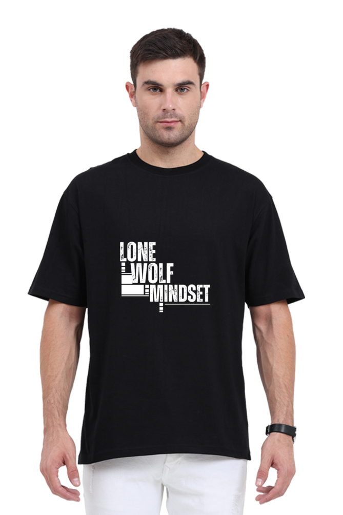Lone Wolf Mindset Unisex Oversized Cotton Black Graphic Tshirt