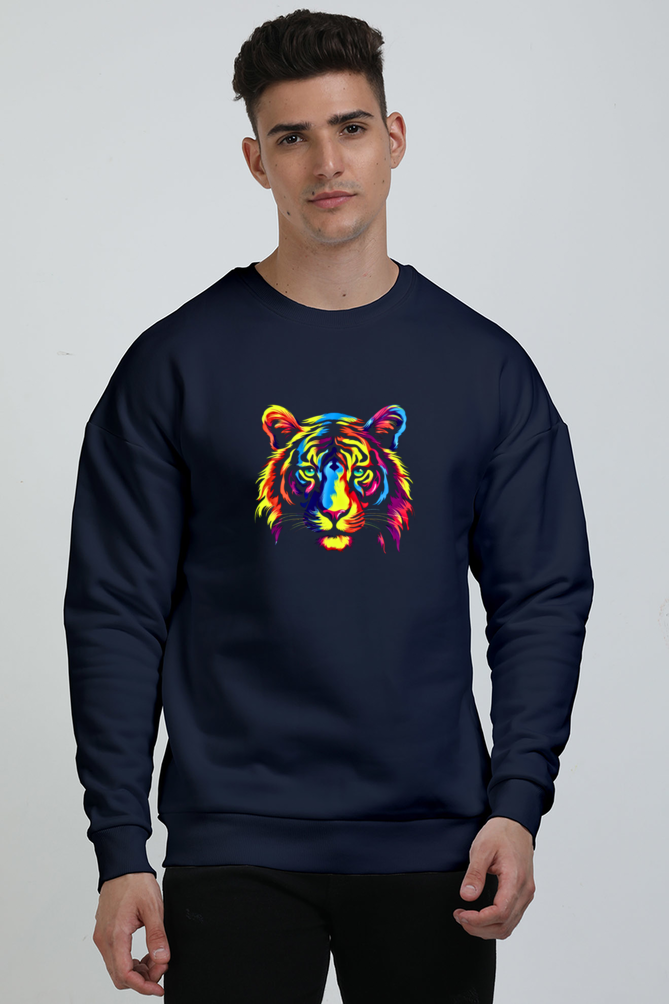 Colorful Tiger Graphic Unisex Oversized Sweatshirt