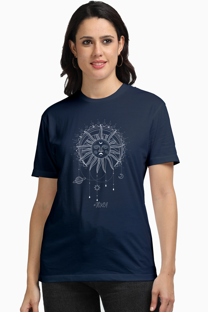 Celestial Dream Women's Premium Supima Cotton Blue Graphic Tshirt