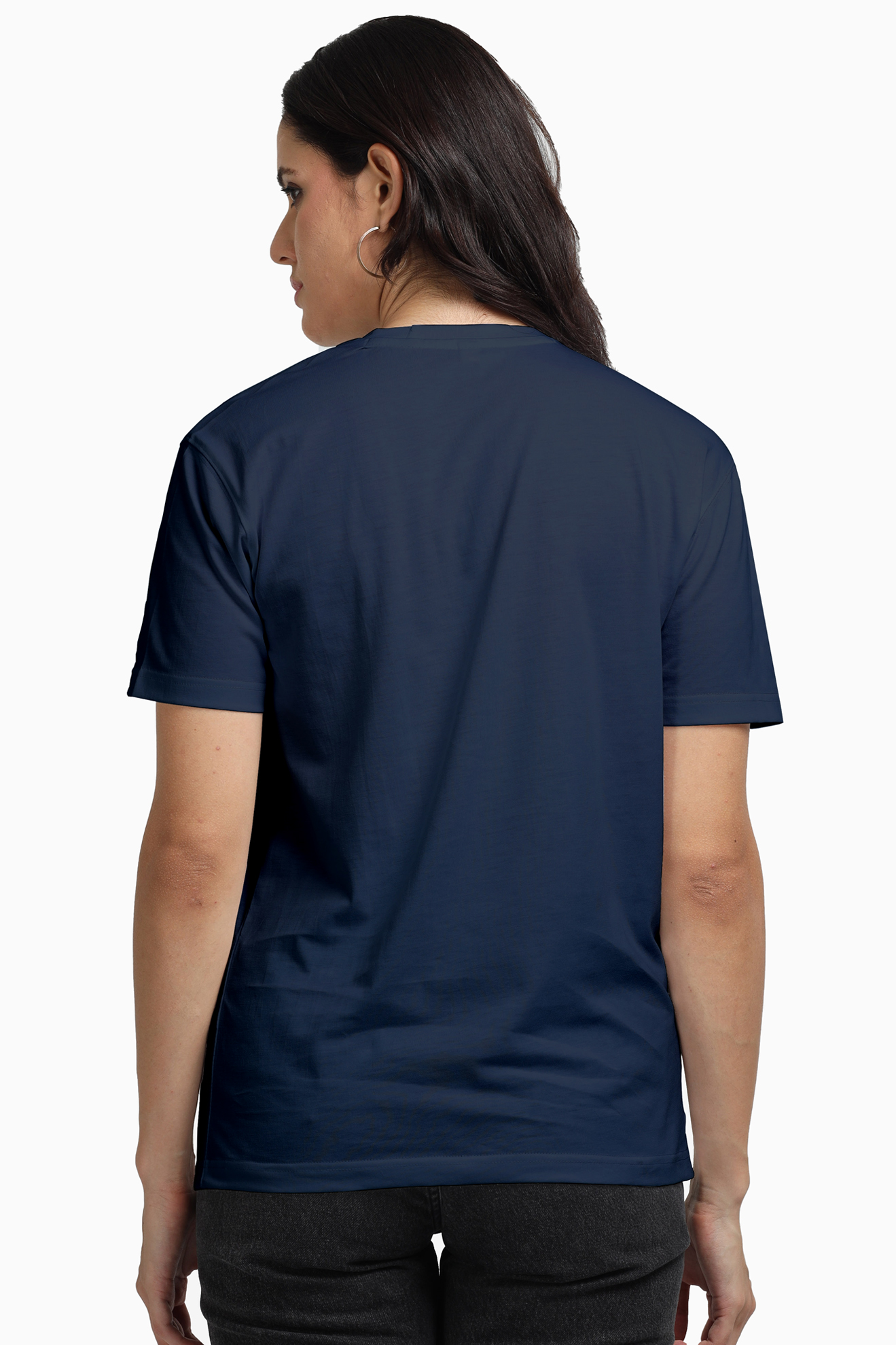 The High Life Outlaw Women's Premium Supima Cotton Navy Blue Graphic Tshirt