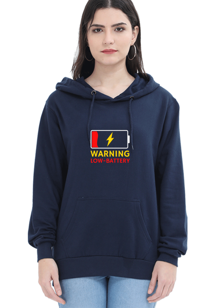 Warning Low Battery Female Graphic Hoodie