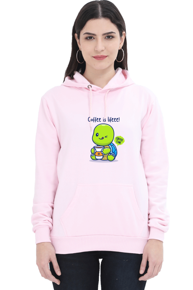 Coffee is Lifeee Female Graphic Hoodie