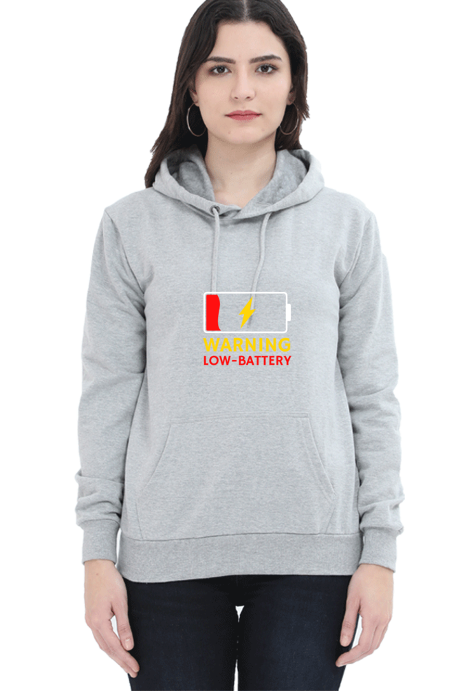 Warning Low Battery Female Graphic Hoodie
