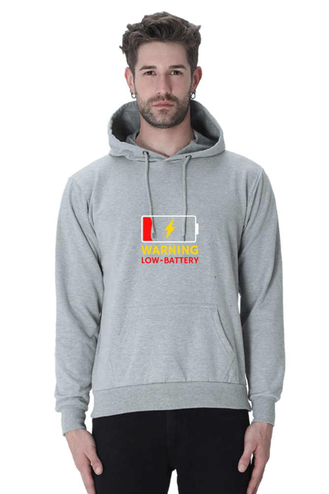 Warning Low Battery Male Graphic Hoodie