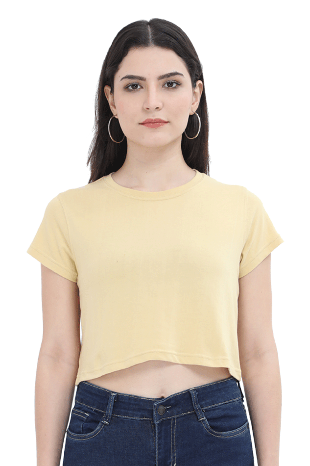 Plain/Solid Women's Cotton Crop Top