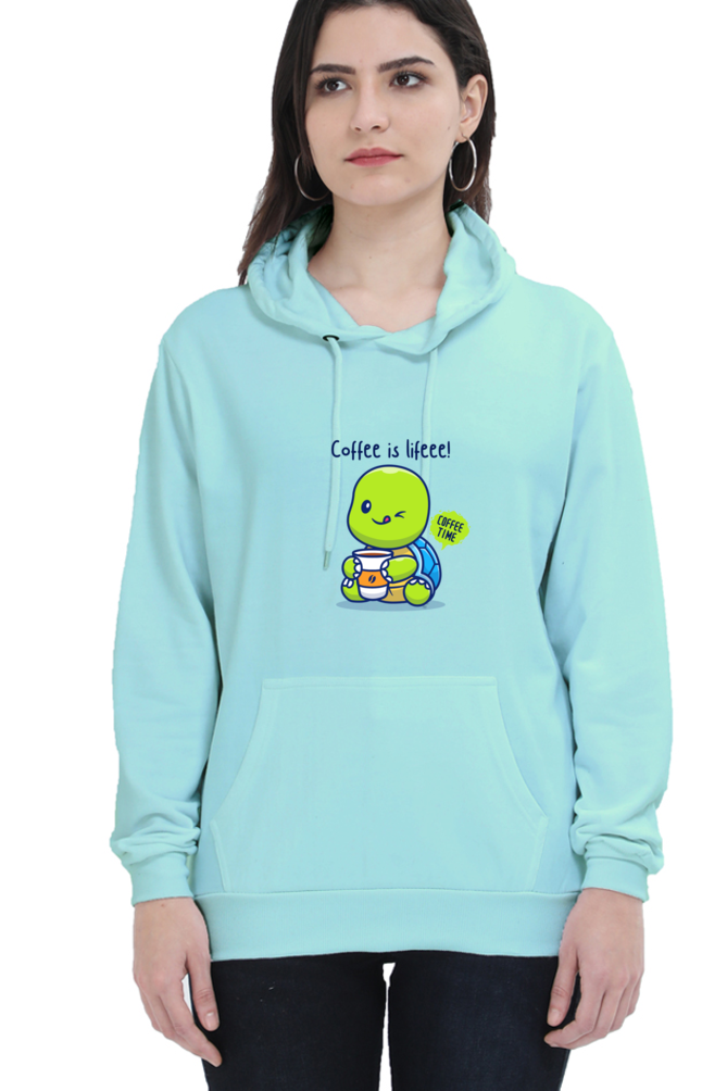 Coffee is Lifeee Female Graphic Hoodie