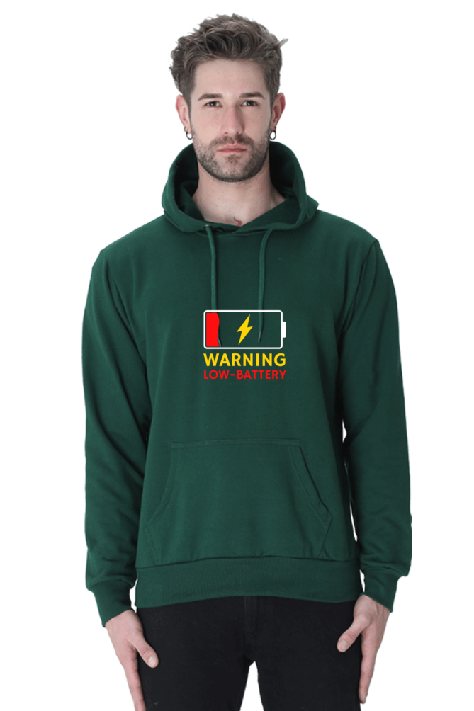 Warning Low Battery Male Graphic Hoodie