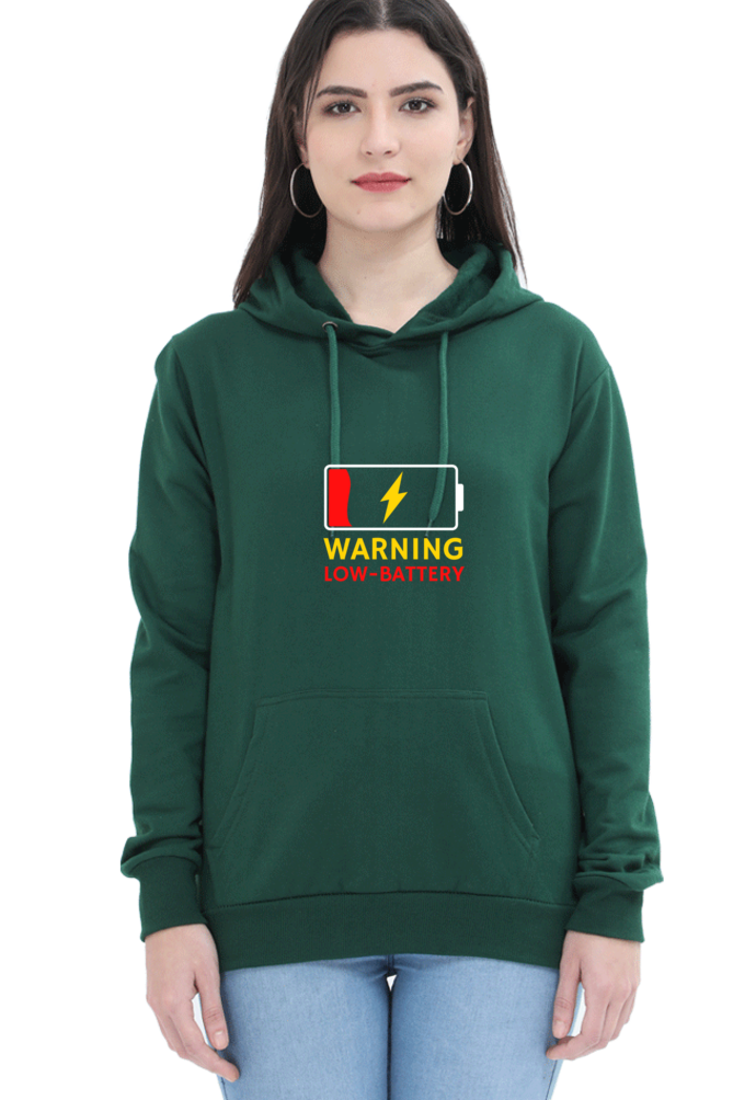Warning Low Battery Female Graphic Hoodie