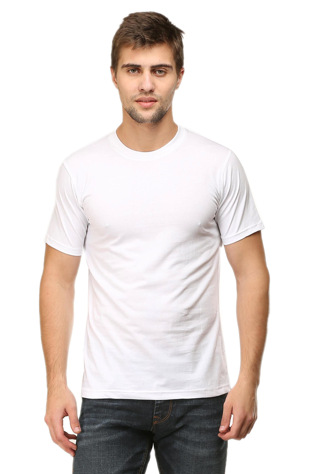 Plain/Solid Cotton Men's Round Neck Tshirt