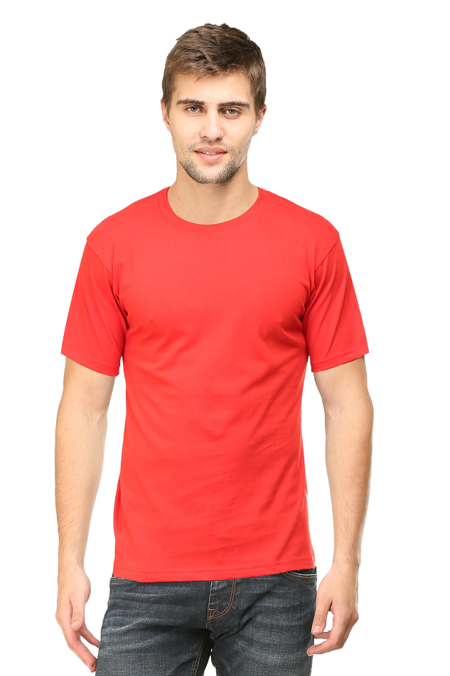 Plain/Solid Cotton Men's Round Neck Tshirt