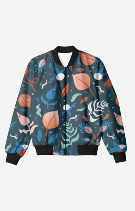 Floral Pattern Men's All Over Printed Bomber Jacket