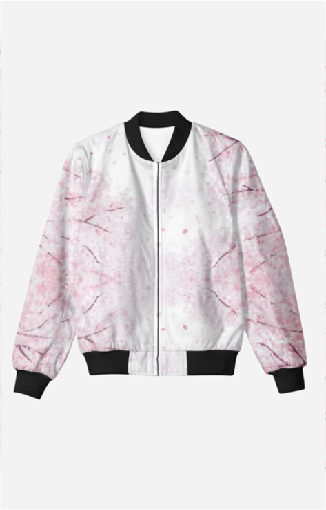 Cherry Blossom Trees Men's All Over Printed Bomber Jacket