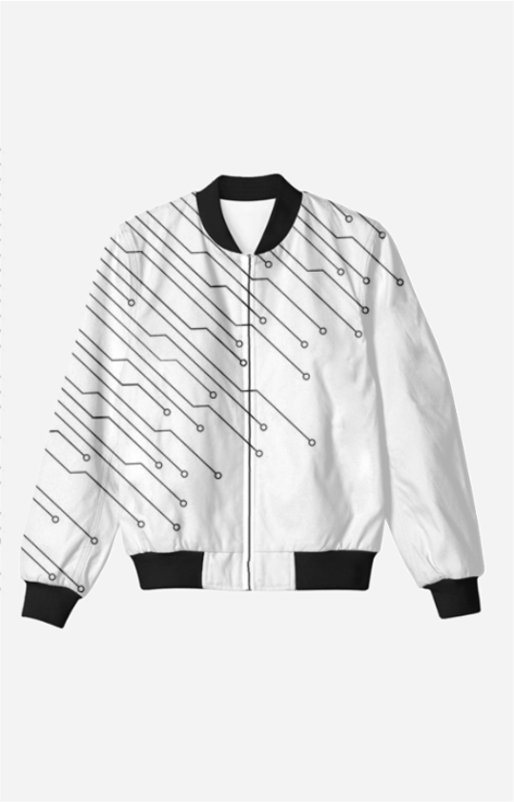 Tech Pattern Men's All Over Printed Bomber Jacket