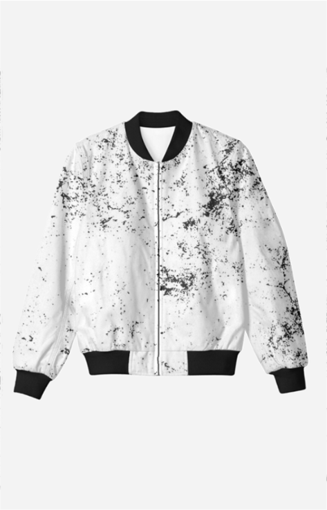 Distressed Texture Men's All Over Printed Bomber Jacket