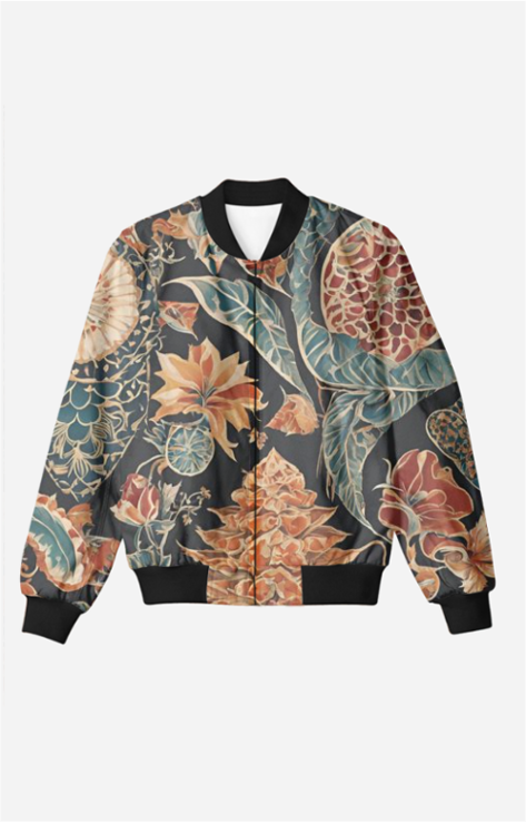 Flower Pattern Vintage Men's All Over Printed Bomber Jacket