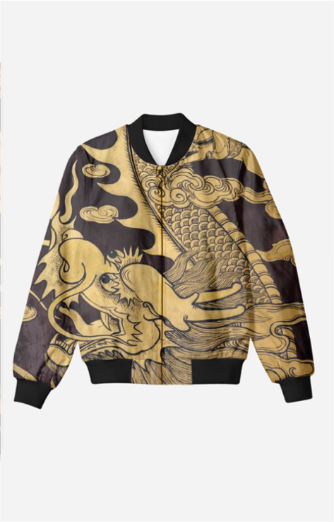 Golden Dragon Men's All Over Printed Bomber Jacket