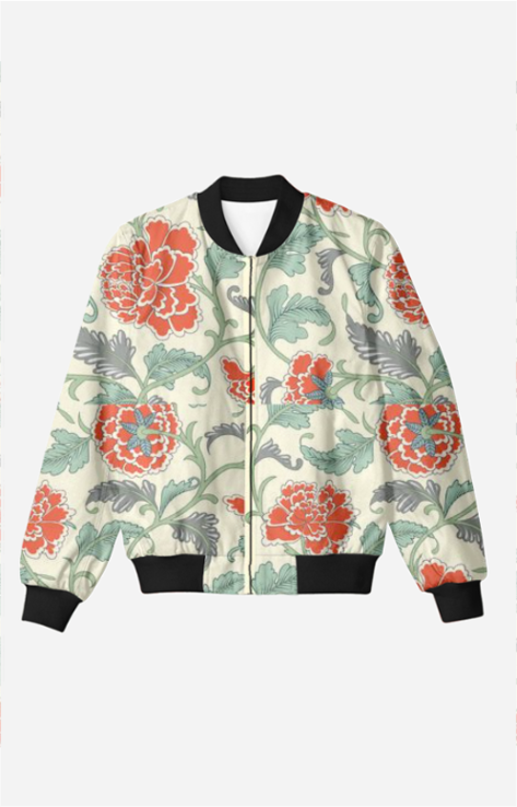 Peony Pattern Men's All Over Printed Bomber Jacket