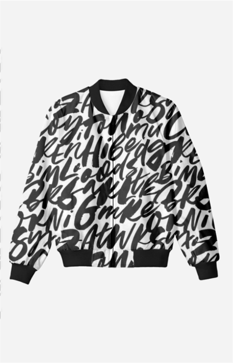 Scribbled Thoughts Men's All Over Printed Bomber Jacket