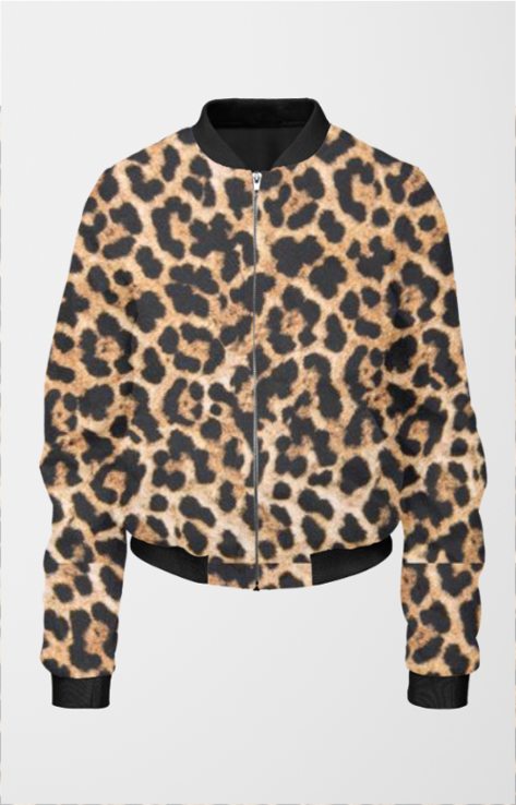 Leopard Print Women's All Over Printed Bomber Jacket