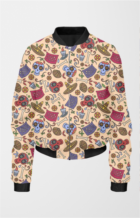 Mexican Folk Art Pattern Women's All Over Printed Bomber Jacket