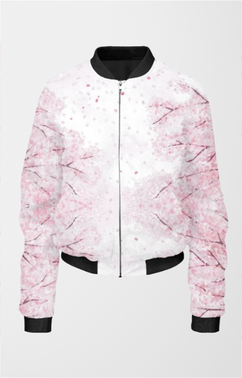Cherry Blossom Trees Women's All Over Printed Bomber Jacket