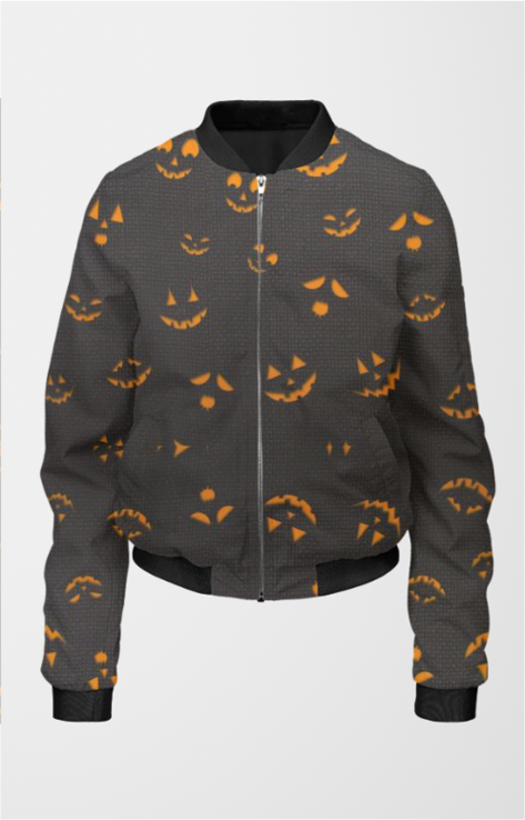 Halloween Pattern Women's All Over Printed Bomber Jacket