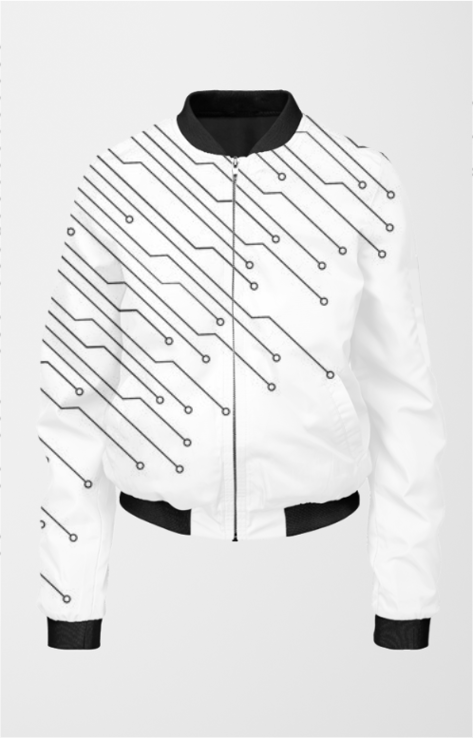 Tech Pattern Women's All Over Printed Bomber Jacket