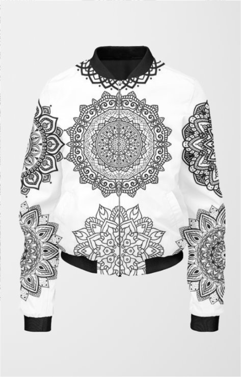 Mandala Art Women's All Over Printed Bomber Jacket