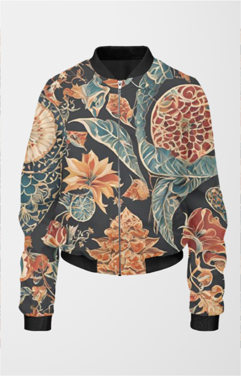 Flower Pattern Vintage Women's All Over Printed Bomber Jacket