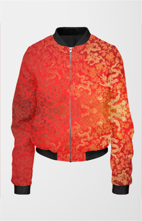 Dragon's Embrace Women's All Over Printed Bomber Jacket