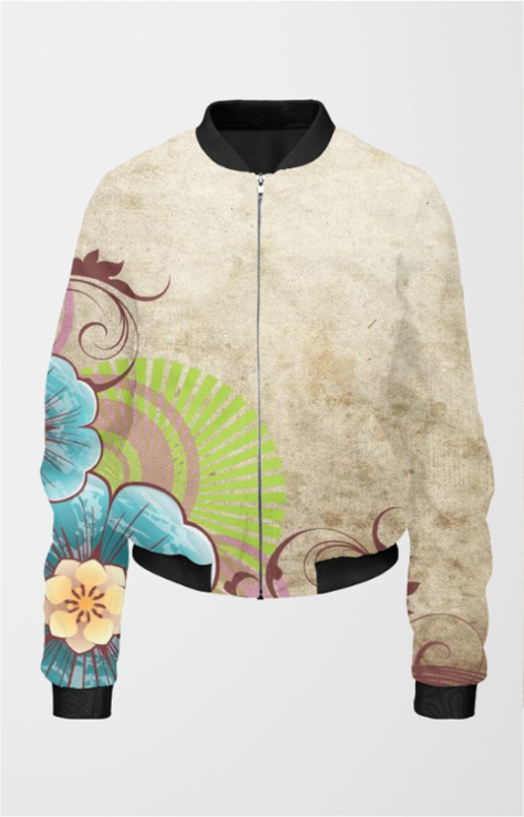 Faded Elegance Women's All Over Printed Bomber Jacket