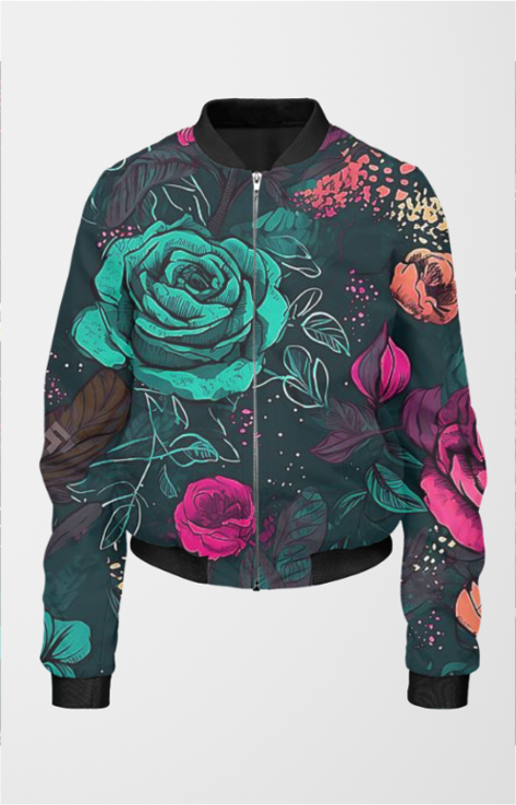 Midnight Garden Women's All Over Printed Bomber Jacket