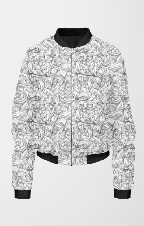 Ornate Design Women's All Over Printed Bomber Jacket