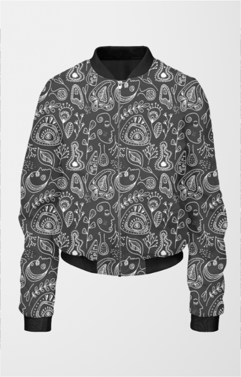 Whimsical Pattern Women's All Over Printed Bomber Jacket