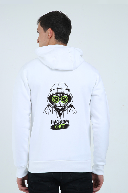 Hacker Cat Graphic Unisex Heavyweight Zip Hoodie