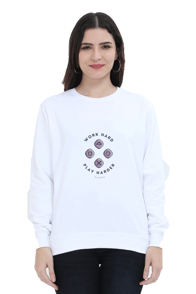 Work Hard Play Harder Female Graphic Sweatshirt