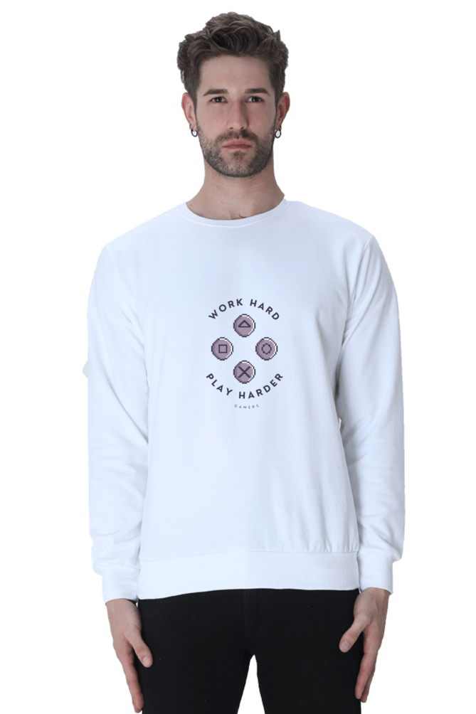 Work Hard Play Harder Male Graphic Sweatshirt