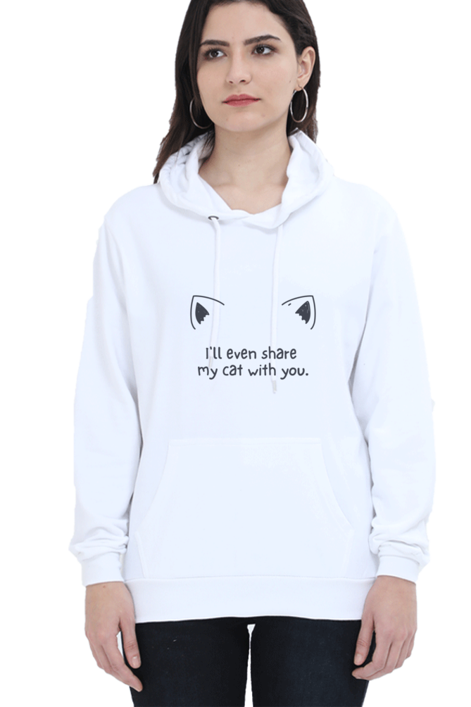 Share My Cat Female Graphic Hoodie