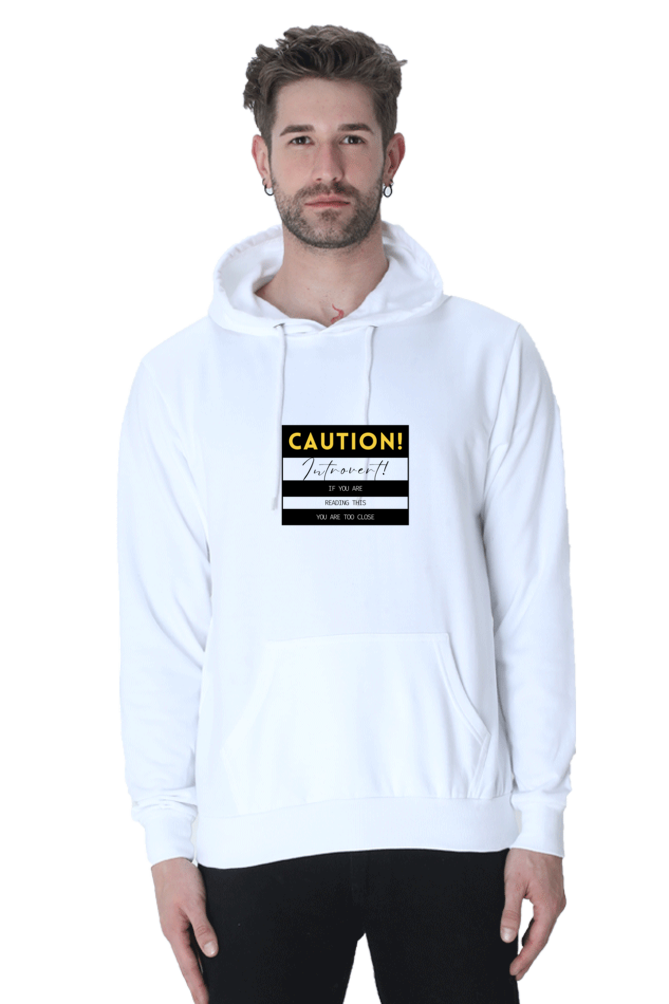 Caution Introvert Male Graphic Hoodie