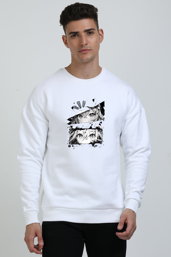 Shattered Gaze Graphic Unisex Oversized Sweatshirt