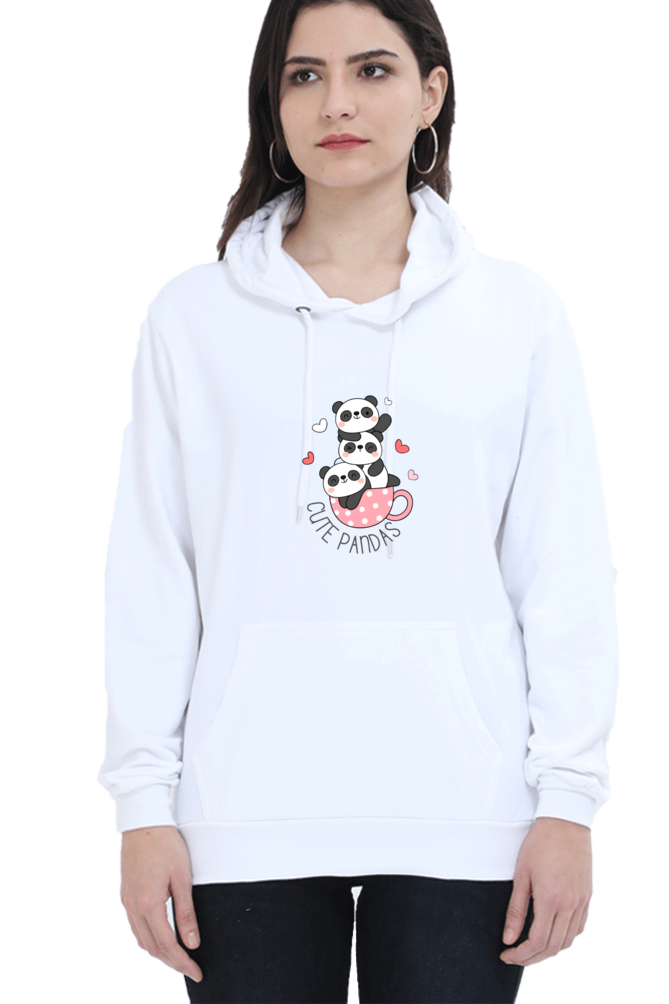 Cute Pandas Female Graphic Hoodie